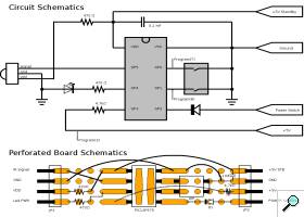 Circuit and perforated board schematics